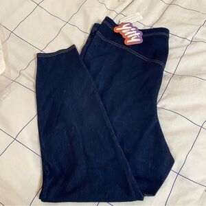 YITTY plus size women’s navy blue denim leggings
